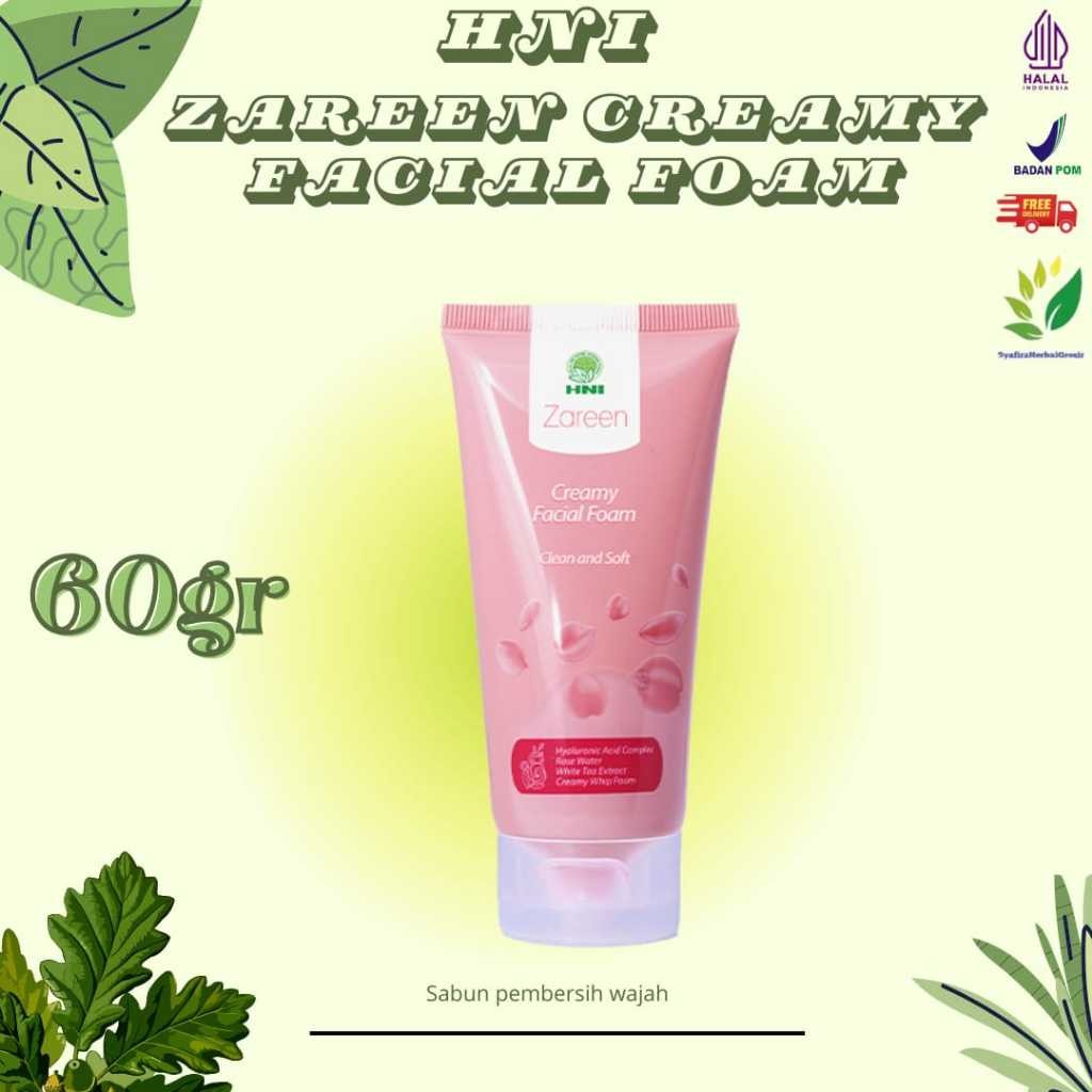 HNI Zareen Creamy Facial Foam HNI HPAI 60 ml Sabun Cuci Muka Clean and Soft