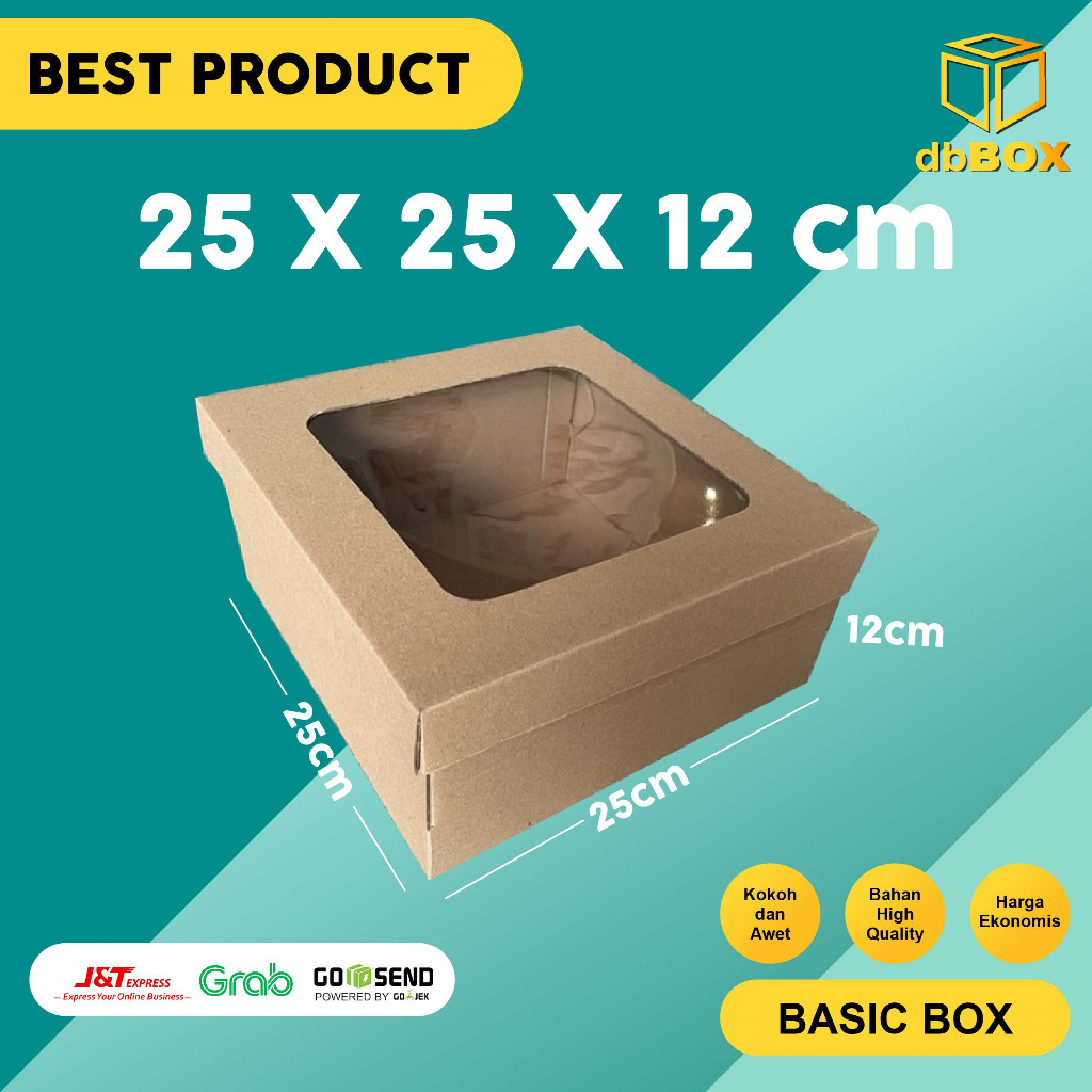 

(10Pcs) DUS MIKA 25x25x12 cm kardus die cut, untuk kue hampers gift box MIK BOX KUE-MIKA