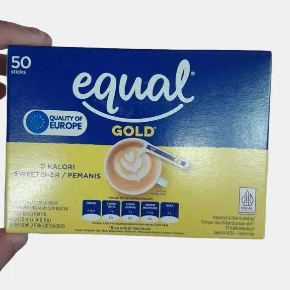 

Equal Gold Sweetener Pemanis Pengganti Gula 0 Kalori ( 50 Sticks )