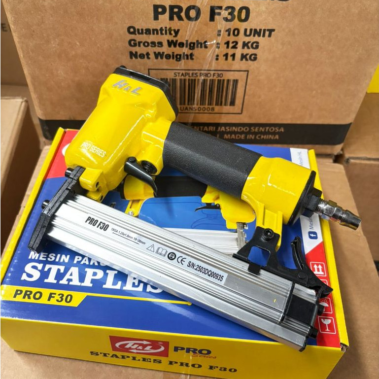 

New H&L F30 Air Nailer Alat Paku Angin Model Isi I Lurus - Alat Stapler Gun F-30Premium