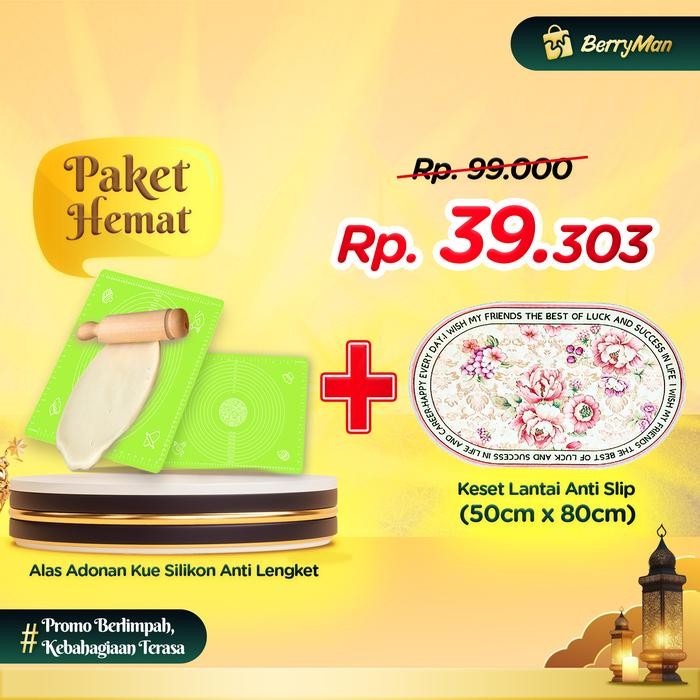 

Alas Adonan Kue Silikon Anti Lengket Talenan Matras Baking Flexible Food Grade Multifungsi Kitchenware - PAKET HEMAT 3