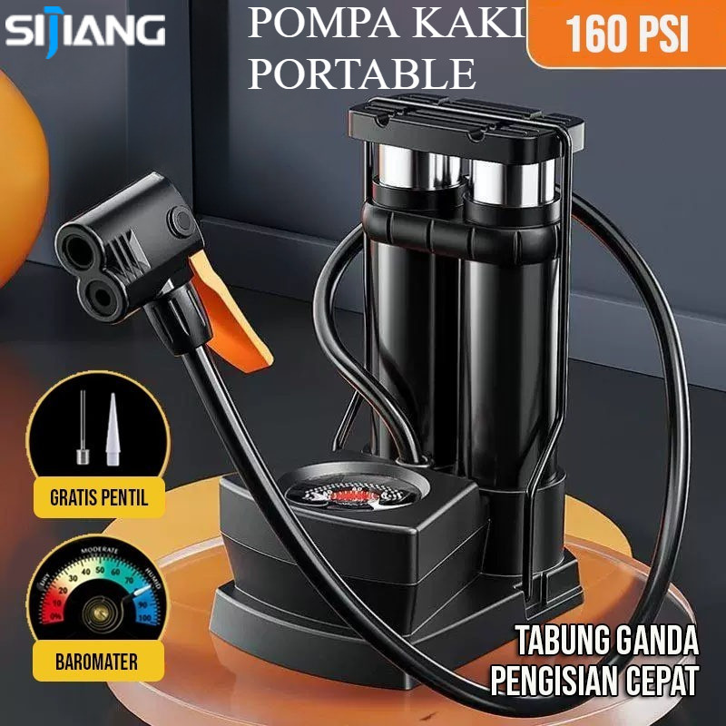 SIJIANG 160psi Pompa/pompa ban motor injak/ pompa ban motor/pompa sepeda dan motor/Portable Pump
