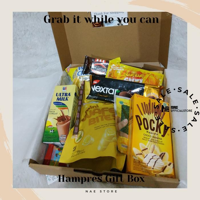 

(COD) GIFT BOX HAMPERS SNACK BOX HADIAH ULANG TAHUN JAJANAN - Biru, S