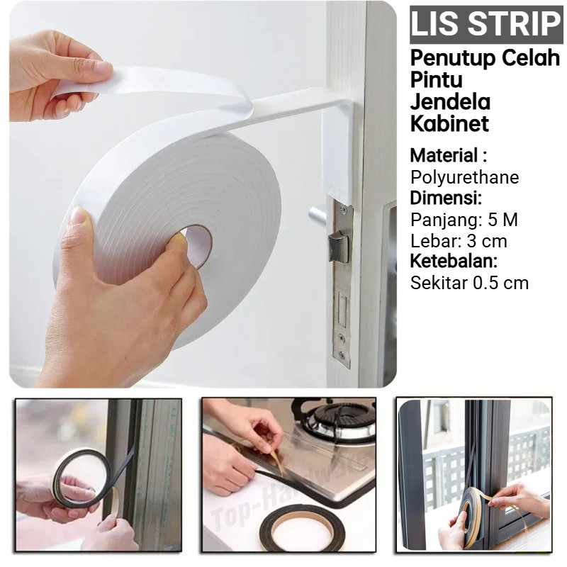 Lis Strip Penutup Celah Pintu Dan Jendela Bawah Samping Pintu Jendela Kabinet Kedap Suara  - COD