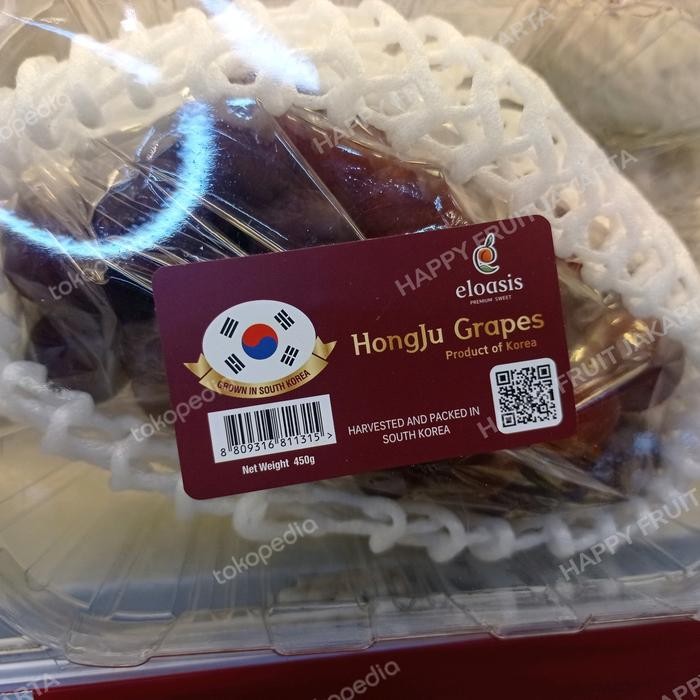 

Anggur Hongju red Grapes Korea 450 gr