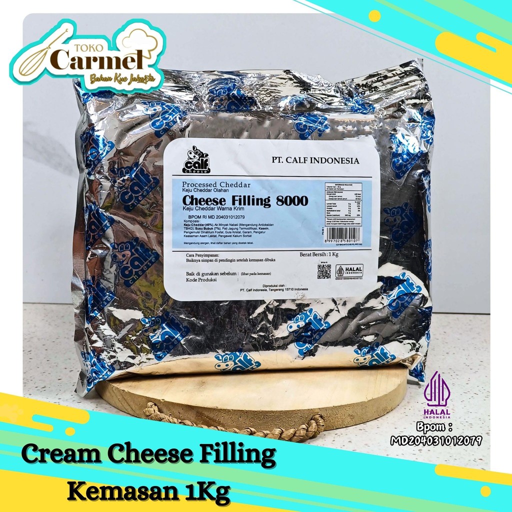 

CALF Cheese Filling 8000 1kg Isian Keju Cheddar Olahan Processed