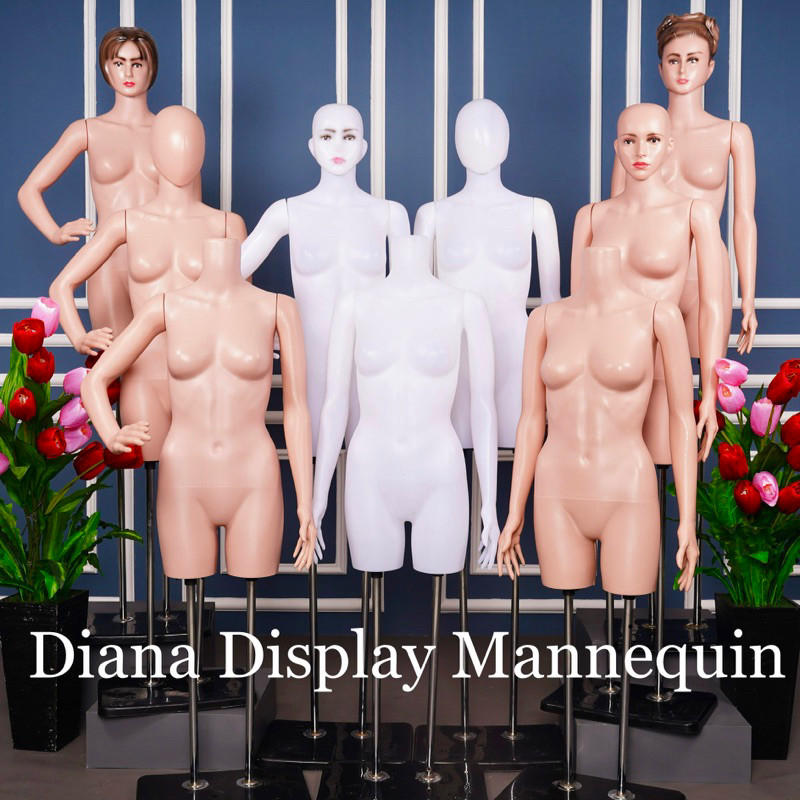 MANEKIN BODYFIT WANITA PLASTIK SET TIANG BESI - PATUNG BAJU WANITA ATASAN DAN CELANA - DRESS -KEBAYA