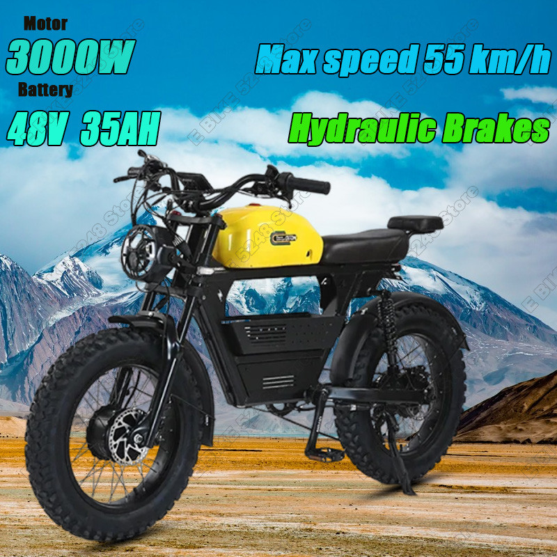 AKEZ TANK-300 Electric bike 3000W Dual Motor 48V 35AH Battery e-bike 20*4.5Inch Fat Tire Off-road Mo