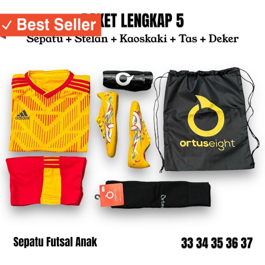 kmplit ftsal anak 12 - Paket 5 Lengkap Sepatu Futsal Anak Murah Terbaru Size 33-37 Sepatu Futsal Ana