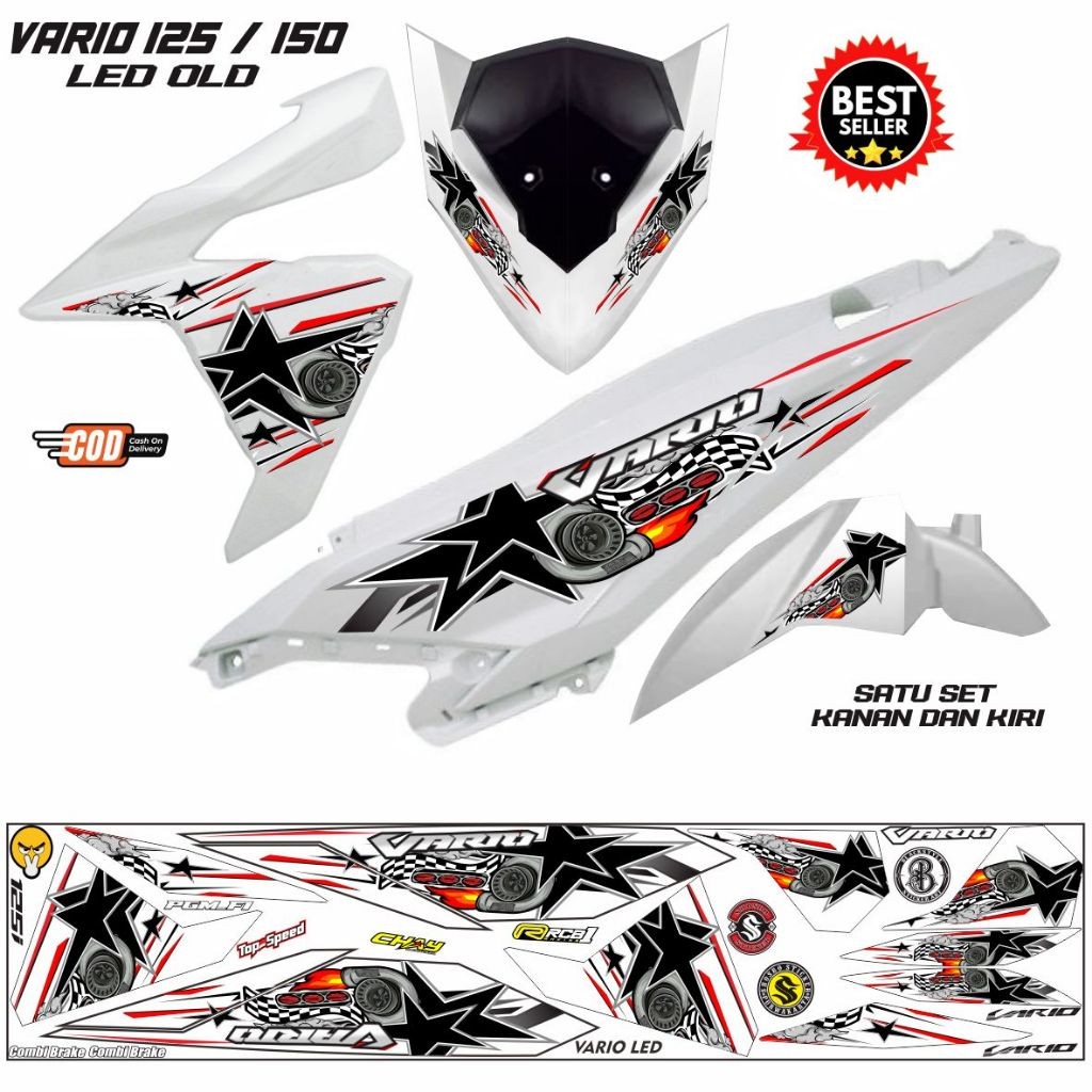 VARIASI STIKER VARIO LED 125 / STRIPING VARIO LED 150 FI OLD LIST