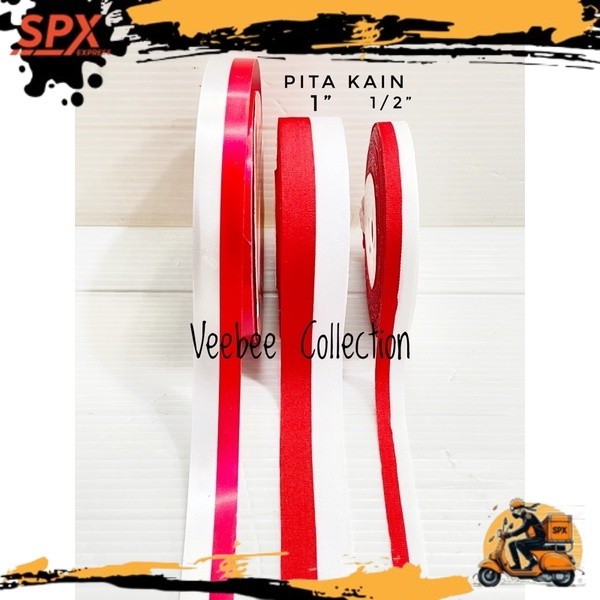 

NEW Pita Roll merah putih/ Pita kain kado aksesories agustusan/ dekorasi / pita kado / pita hias/ pita rambut/pita kain merah putih/ pita roll VB
