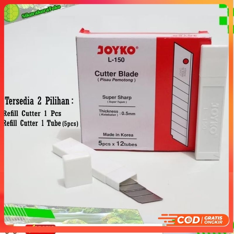 

ISI CUTTER JOYKO L-150 BESAR TAJAM 1 PIC ISI 5 REFILL - NA
