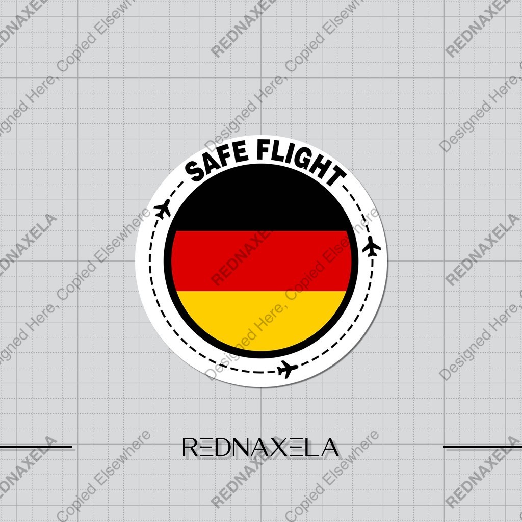 

Stiker Vinyl Safe Flight Country Germany Stiker Koper Outdoor Waterproof Sticker