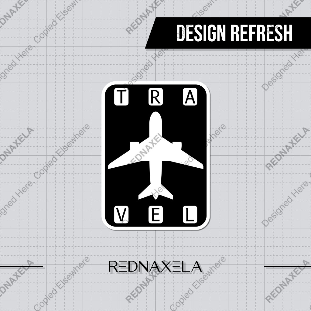 

Stiker Vinyl Stiker Koper Airplane Travel Sign Travel Suitcase Sticker