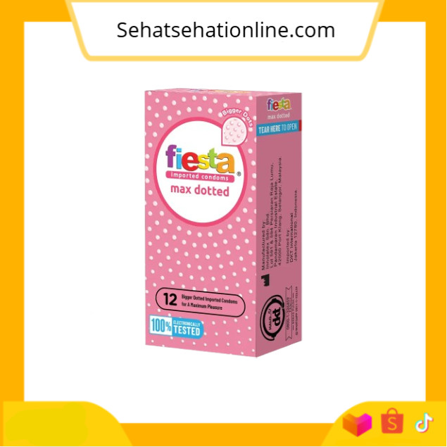 Kondom Fiesta Max Dotted Isi 12 memberikan sensasi tambahan pada pasangan, terutama untuk meningkatk