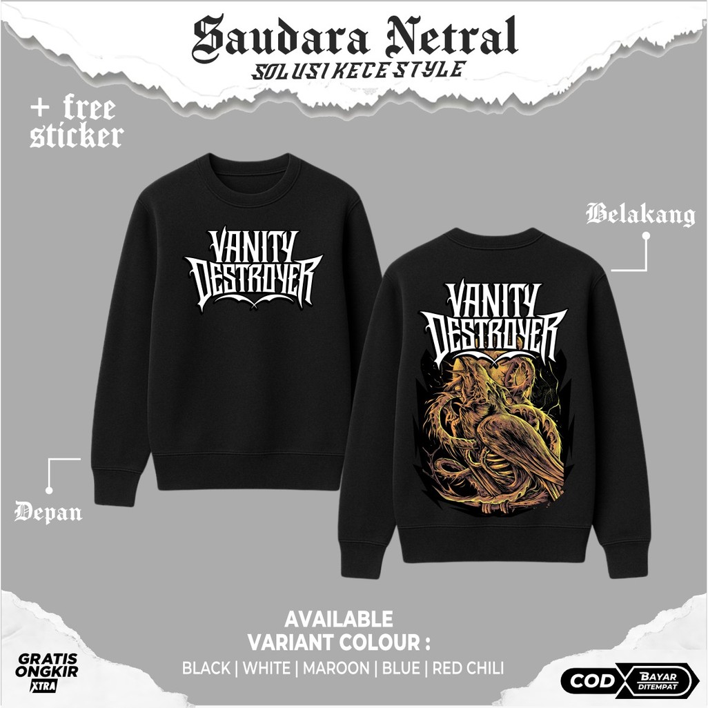 SWEATER NETRALVANITY DESTROYER ORANG YANG SOMBONG SELALU SWEATER NETRAL BROTHERHOOD LENGAN PANJANG -