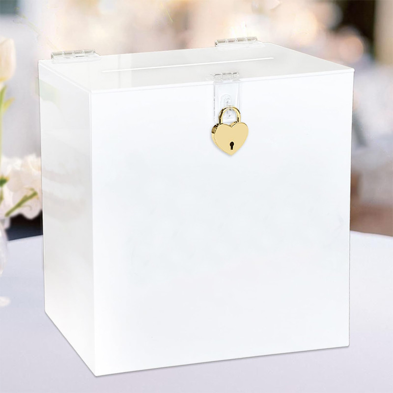 

10 In- Wedding Card Box for Reception, White Gift Money Box for Party Bridal Shower Graduation Baby Shower Wedding Card Holder