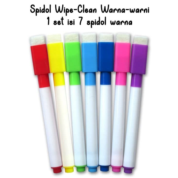 

Isi 3 Pc Spidol Wipe & Clean | Spidol Warna untuk Papan Tulis Putih / Whiteboard + Penghapus Praktis
