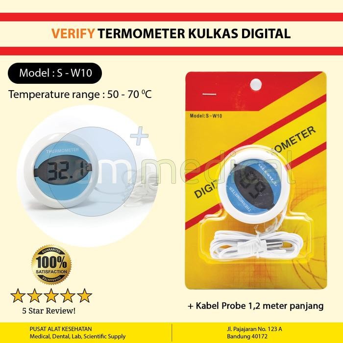 Verify Thermometer Kulkas Digital + kabel probe 1.2 meter panjang