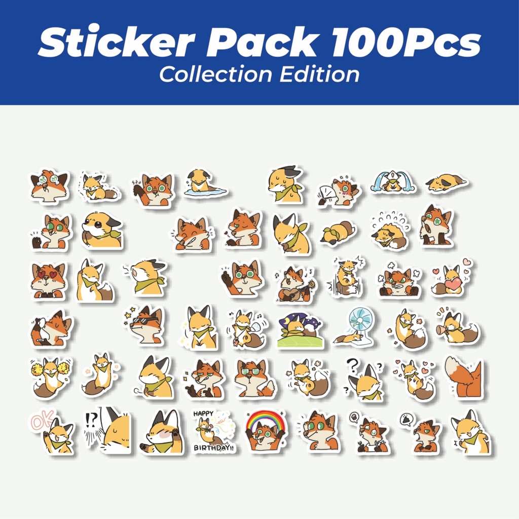 

Hot Stiker Funny Character Foxy The Fox Dekorasi Lucu Kreatif untuk Notebook, Skateboard, HP