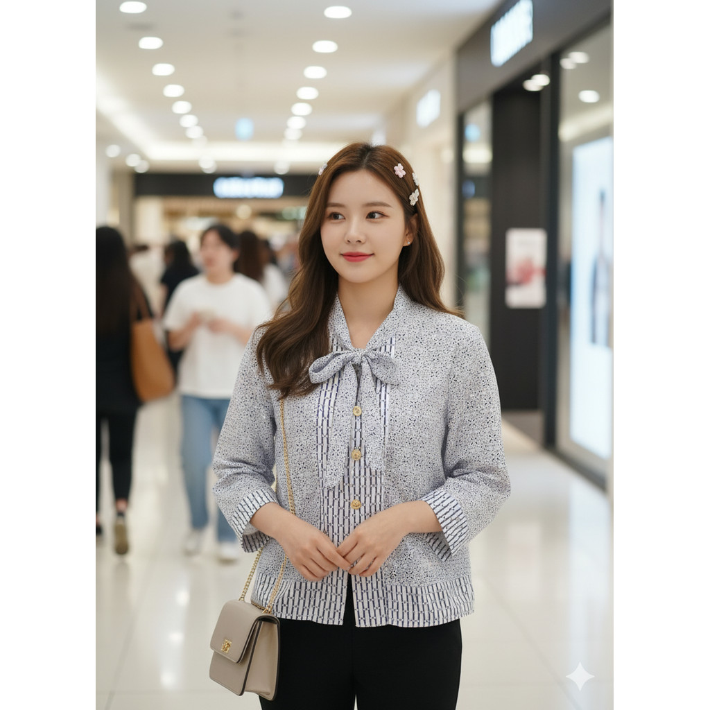 IL - Atasan Kemeja Wanita Ruvita Stripe / Kotak Kotak Kemeja Cotton / Kemeja Couple