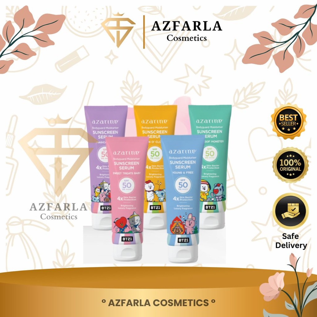 Azfarla Kosmetik AZARINE BT21 Body Guard Moisturizer Sunscreen Serum SERIES 100ml - Sun Screen