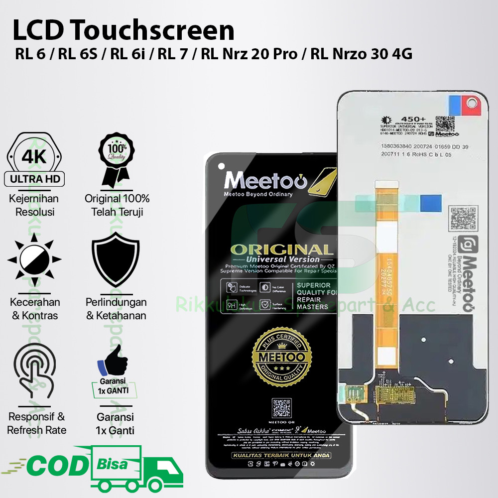 LCD Touchscreen Realme 6 / 6i / 6s / Realme 7 / Narzo 20 Pro  / Narzo 30 (4G) Original 100% Fullset