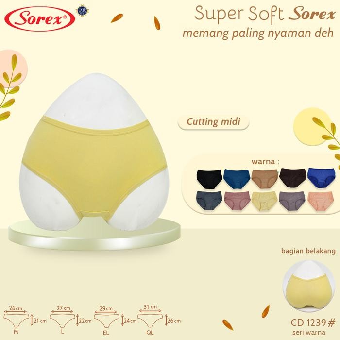 Best Seller[PROMO] K501 Sorex Soft Celana Dalam Midi Wanita Remaja Dan Dewasa, Cd Wanita Size M L EL