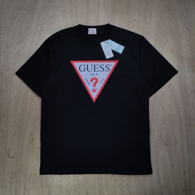 KAOS OVERSIZED GU3SS LOGO BASIC PRINTED BLACK TEES BESTSELLER