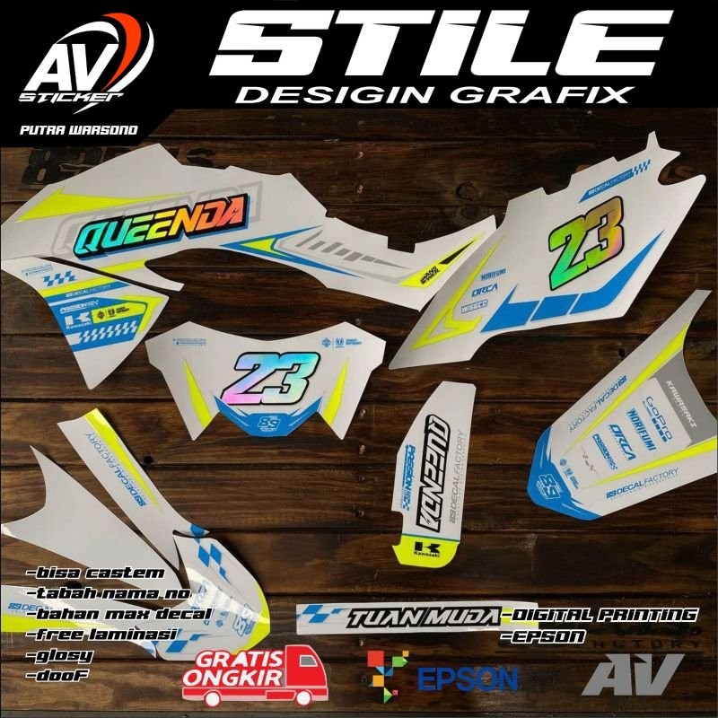 156 decal klx bf kombinasi hologram bebas rikues