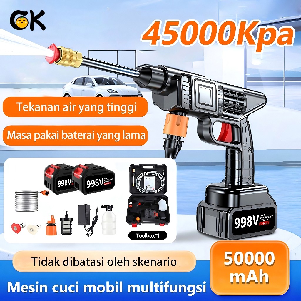 CK Jet Cleaner Cuci Mobil 998V 130Bar Mesin Peralatan Mesin Alat Cuci Motor Mobil Mini Portable Jet 