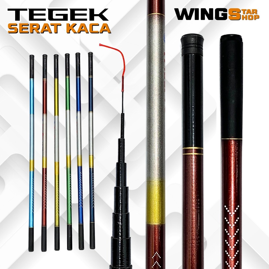 Joran Tegek Serat Kaca Action Lentur dan Ringan Joran Teleskopik Portbale Fiberglass Tangguh Kuat