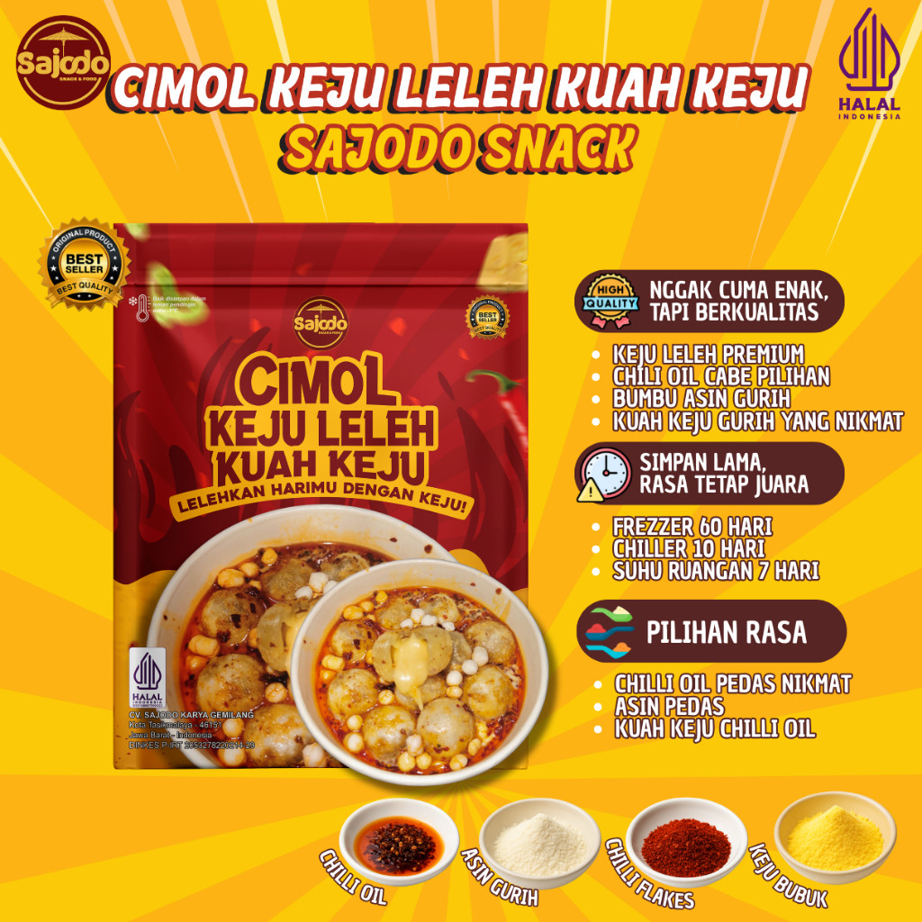 

TERLARIS [ Bisa COD ] [LIMITED] - CIMOL KEJU KUAH KEJU ISI 15 BUTIR/BUNGKUS - Sajodo Snack & Food [Chili Oil, Fleks Cabe, Asin Gurih] Av