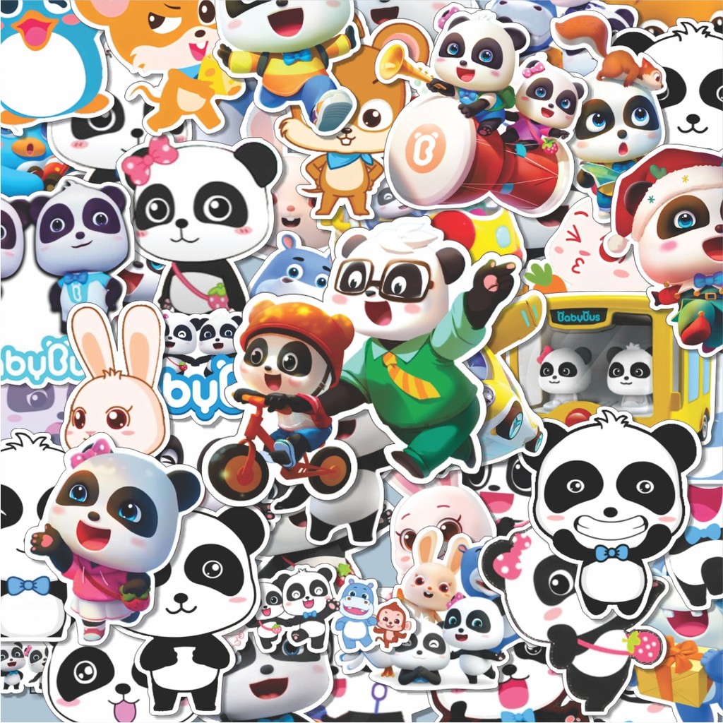 100PCS Lucu Stiker Babybus Cartoon Stiker Aesthetic Stiker Anti Air Stikers Berperekat Waterproof st