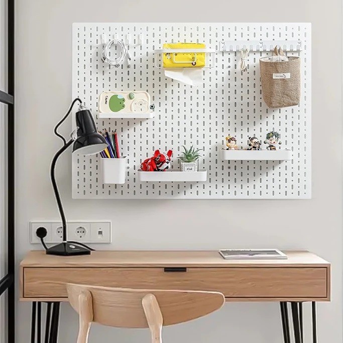 Rak Dinding Gantung Tanpa Paku  - Pegboard Papan Lubang Tempel Dinding - Rak Gantung Tanpa Paku