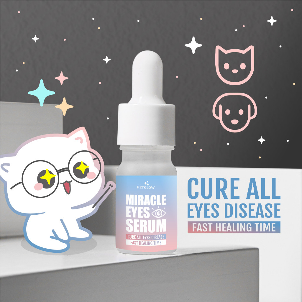 Miracle Crystal Eyes Serum Tetes Mata Kucing by Petglow Belekan Berair Iritasi Pembersih Pelembab Ma