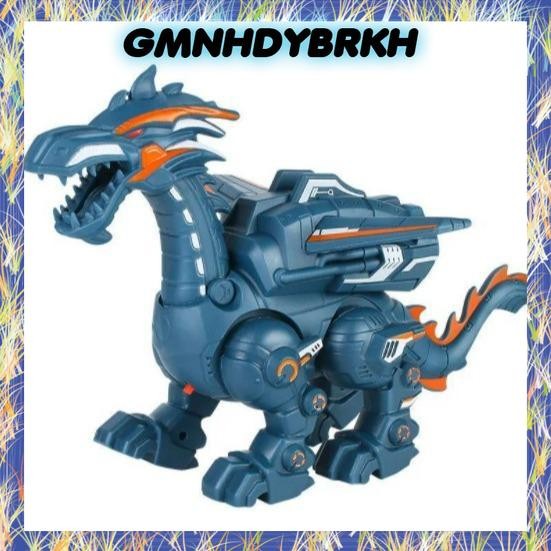 MAINAN SPRAY DRAGON ROBOT DINOSAURUS NAGA ASAP DINOSAUR LED THUNDER - DINO SPRAY BIRU