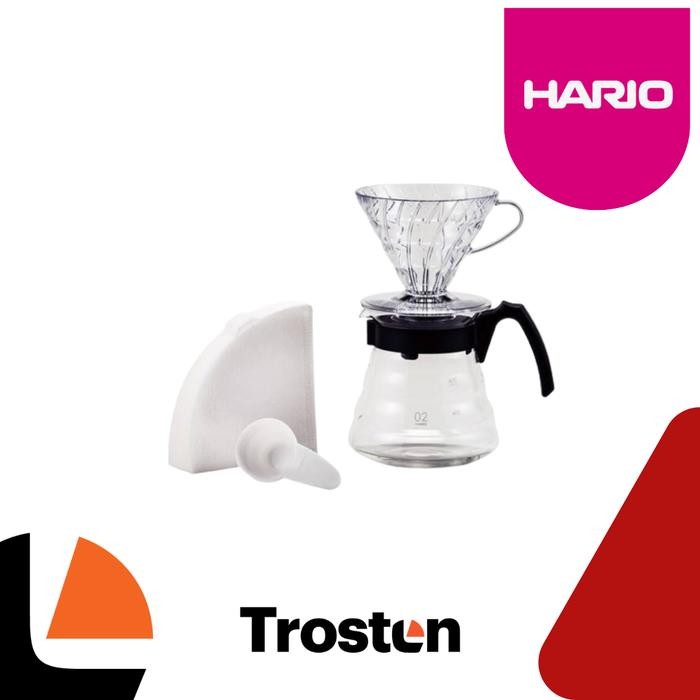 Hario Craft Coffee Maker Set - V60 V02 Pour Over Manual Brew - Black