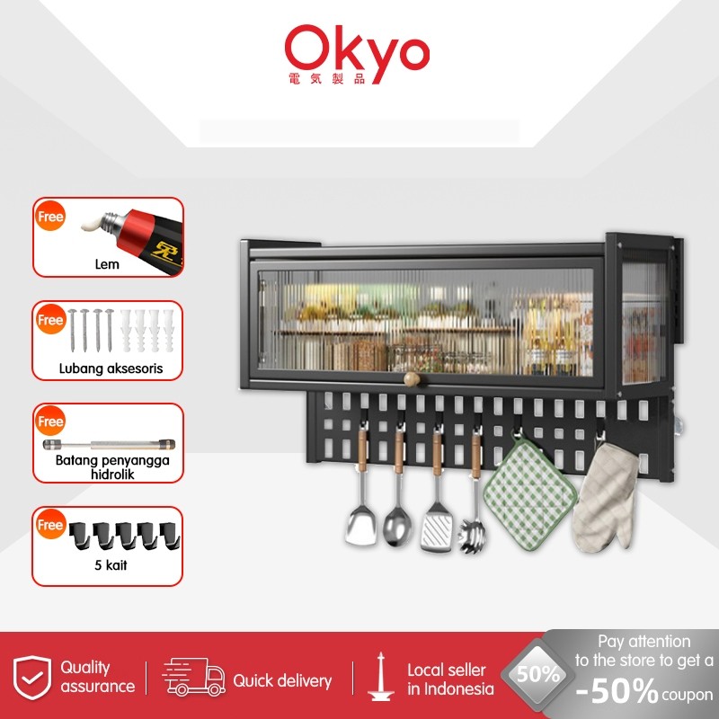 Mamoofood Lemari Dapur Gantung Lemari Dinding Dapur Rak Gantung Dapur Kabinet Dapur Atas Rak Bumbu D