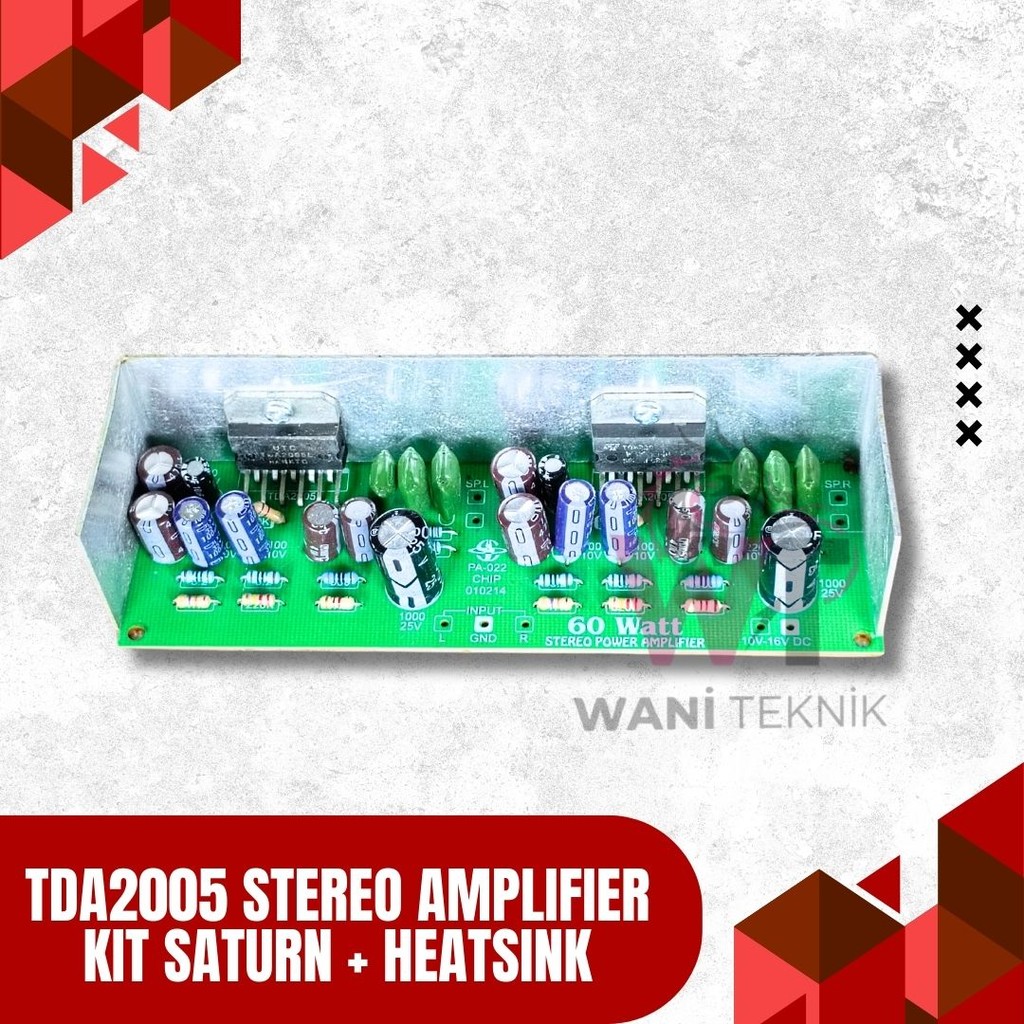 TDA2005 Stereo Saturn – Kit Ampli Lengkap dengan Heatsink