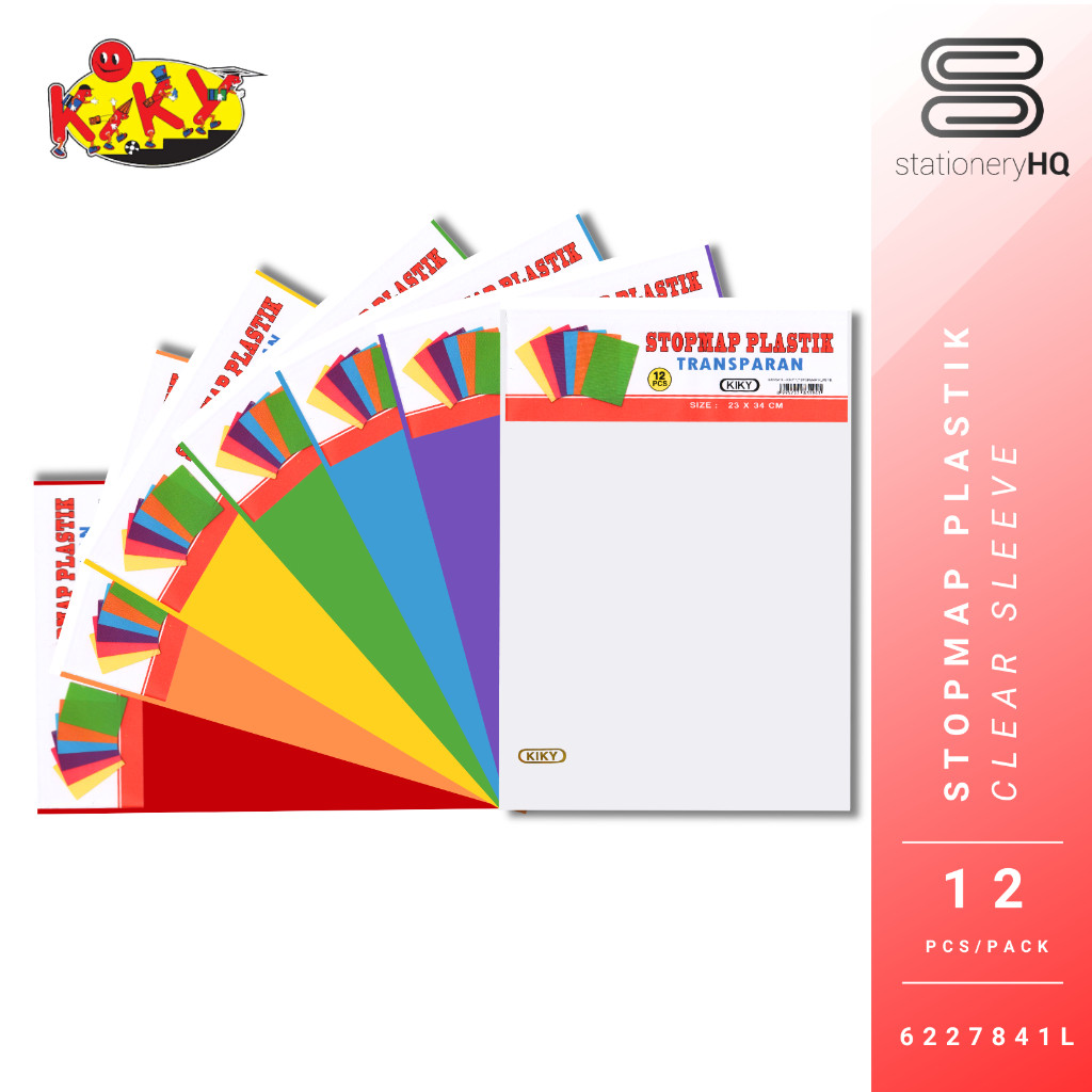 1 Pack / 12 Lembar Map L F4 Kiky Transparan / Map Bening F4
