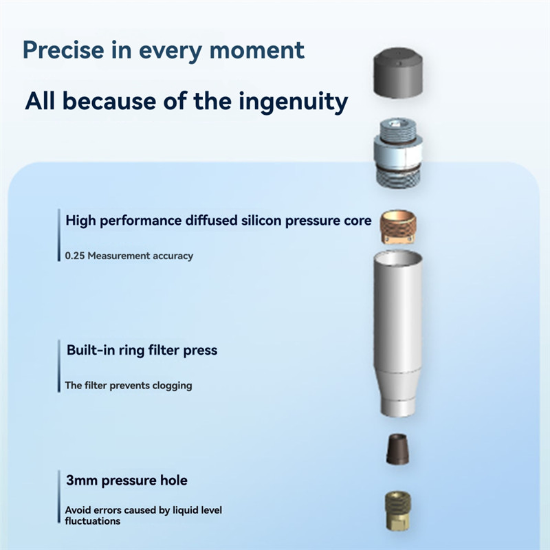 A98E-Submersible Water Level Transmitter Liquid Level Sensor High Protection Water Level Measurement