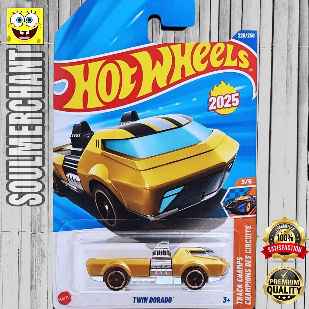 Hot Wheels Twin Dorado Emas Track Champs Diecast Mobil Balap