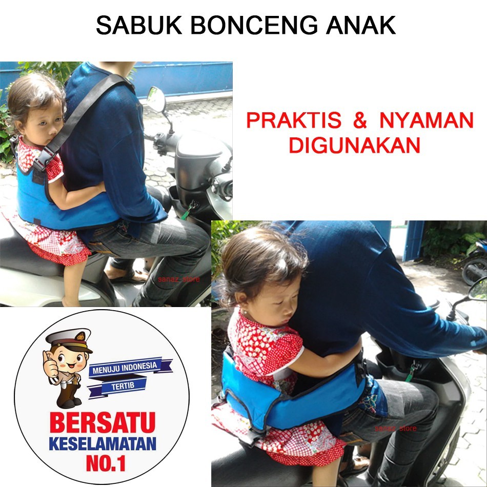 Sabuk Bonceng Motor Anak Aman Usia 1-12 Tahun