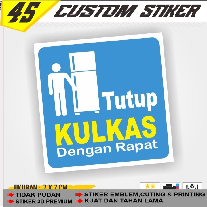 Stiker Tutup Kulkas / Stiker Hemat Energi / Stiker Hemat Listrik