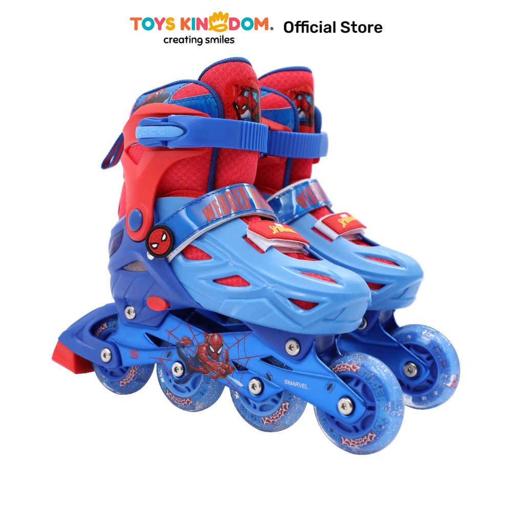Toys Kingdom Paso Ukuran 34-38 Sepatu Roda Inline Skate Spiderman - Biru/Merah Kids Skates Roller Sh