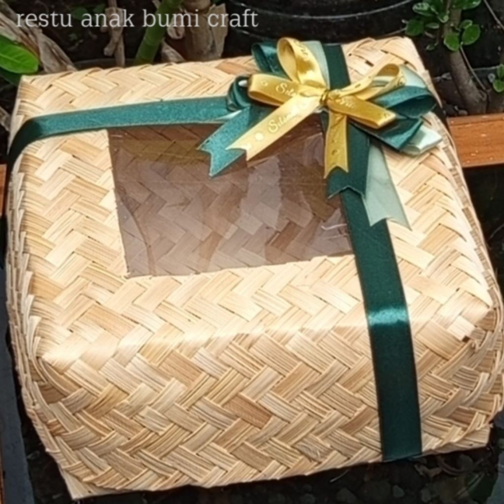 Besek mika free pita hijau free paking kardus dan bable warp | Wadah nasi | Box makanan | Hantaran |