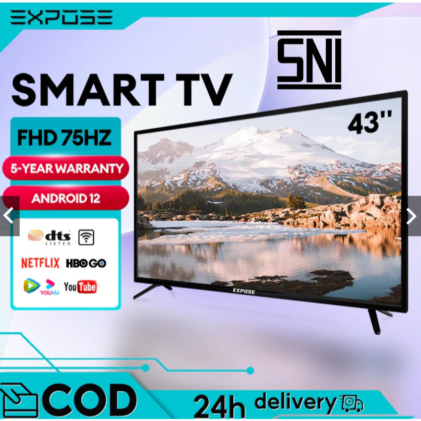Smart TV 43 Inch TV Android 32 inch Digital TV LED 4K UHD Android OS netflix/youtube/google