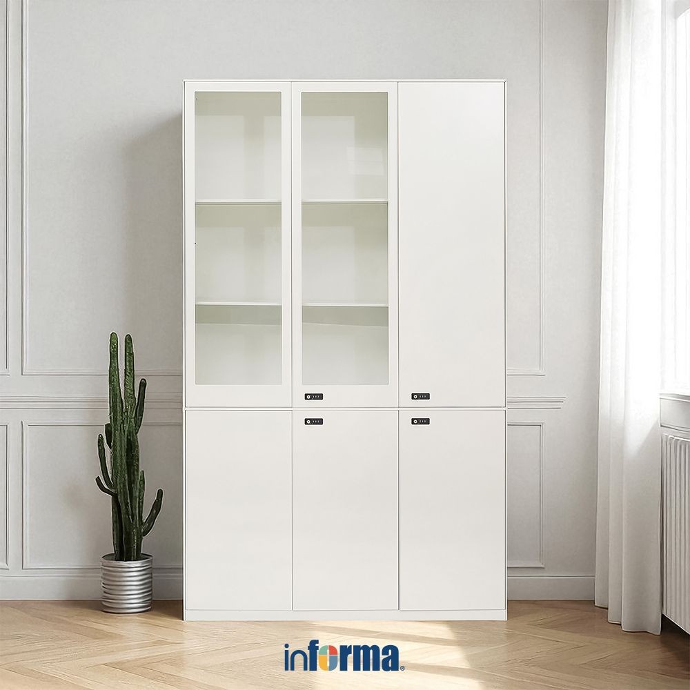 Informa Carter V2 Lemari Arsip Kantor 6 Pintu - Putih Filing Cabinet Lemari Dokumen Lemari Kantor Do