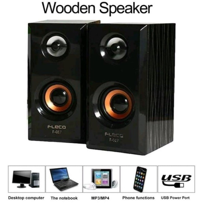 RB Speaker Fleco F 017 - Speaker Hp Leptop Fleco F-017 - speaker unik bahan kayu